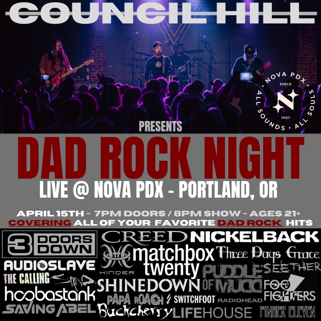 “Dad Rock Night” (2000s Rock Tribute) presented by Council Hill at Nova PDX poster