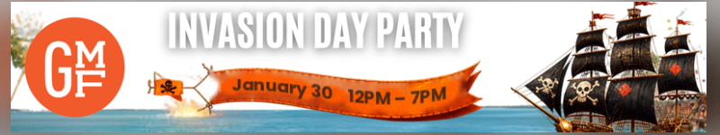GMF Invasion Day Party 2027 banner